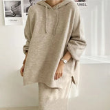Chic Autumn And Winter Loose Large-Size Knitted Sweater + Half-Body Dress Two