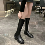Round Head Down Behind The Zipper Mid-Sleech Boots Girl Martin Boots Show Thin Boots Children's Boots