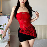Zingj Summer New Women's Lace Strapless Design Sense Shows Thin Temperament Light Ripe Wind Top-Outfit