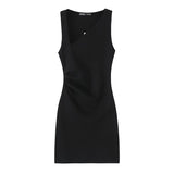 Women's Clothing 2025 New Summer Fashion Temperament Foldless Short Dress