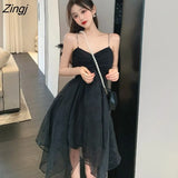 Dresses Fashion Korean Sundress Summer Gauze Solid Sweet Sexy Ladies Simple Платье Женское Hot Sale Chic Elegant
