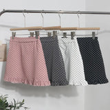 Real Shooting Wooden Ear Wave Half Dress Girl Spring 2025 New Retro Korean Version Of High-Rise Thin A Word Short Skirt