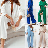 Women's New Trendy Loose Shirt Broad-Legged Fashion Suit Women's Two