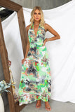 Zingj 24 Spring / Summer Print With V Collar Waist Sexy A-Line Dress