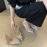 Temperament Tip Head Sandals Women's 2025 New Fashion With Skirt High Heels French Water Drill