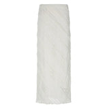 Vintage Crumbat Splicing Half-Body Skirt Holiday High-Waisted Thin A-Shaped Skirt New Mid-Long