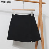 A-Word Fork High-Waist Skirt Short Skirt Women's Korean Dress Dress Dress