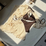 2024 New Sexy Lace Mesh Four-Piece Swimsuit