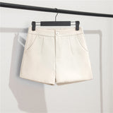 Zingj Shorts Female Summer Dress 2024 New Korean Version Of High Waist A-Word Wide Leg Pants Loose Show Thin Wear Casual