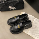 Cake Bottom Large Small Leather Shoes 2025 Spring New British Wind Happy Shoes One Foot Shallow Mouth Round Head Single Shoes