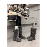 Wearing Brown Thick-Sled Hairy Boots 2025 Winter Plus Velvet Cotton Shoes To Keep Warm Northeast Snow