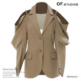 New Out-Shoulder Chain Design Irregular Suit Jacket