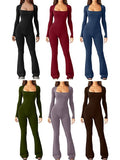 Women's Long-Sleeved Giose Waist-High-Legged Jump-Suited Jump-Suited Jump-Suited