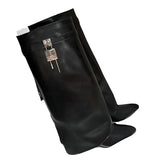 Fashion But Knee-High Boots Children 2025 Autumn New Sharp-Headed Lock Trouser