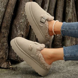 Plus Thick Hairy Shoes Women's Bobbs Shoes 2025 Autumn And Winter New Warm One-Foot Thick-Soled Cotton