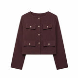 Women's Clothing Explosion Fashion Temperament Commuting Round-Neck Long-Sleeved