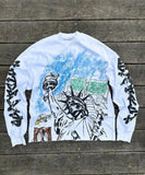 Long-Sleeved Blouse Loose Statue Of Liberty Chao Street Youth