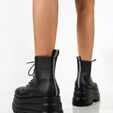 Women's Shoes 2025 Spring And Autumn Martin Boots With Loose Cake Thick-Sided Short Boots Round Head Fashion Women's