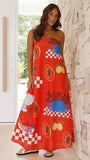 Women's Dress Print Bra Boobs Long Dress Sexy Fashion Holiday