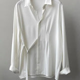 With Hanging Shirt Woman 2025 Spring And Autumn Lazy Wind French Shirt Design Small Family Long-Sleeved