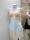 Spring And Summer New Simulation Silk Sexy Pajamas Tmall French High-End Feel Chest Cushion Pure Lusty