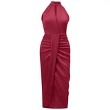 Sexy Women's Clothing 2025 Summer Hot Selling Sleeveless Hanging Neck Solid Color Slim