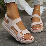 Summer New Casual Sandals Women's Cake Magic Sticker Thick-Soled Sandals Beach Women's Shoes Flat