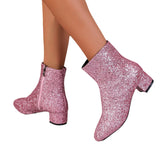 2025 Spring New Exterior With Selbine Coarse And Soft Bottom Zippered Women's Boots Martin