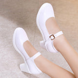 Round Head 8Cm High Heels Clasp Shallow Commuter Professional Work Shoes Cheongsam Models Catwalk