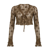 Temperament Gentle Style Design Textured Lahua With Open Shirt Sexy Open-Cavel Hoodie
