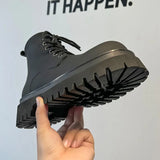 2025 Youth Big Head Tube High Top Round Head Frosted Trend Platform Martin Tens