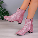 2025 Spring New Exterior With Selbine Coarse And Soft Bottom Zippered Women's Boots Martin