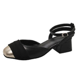 Summer New French Mary Jane Coarse Head Sandals In The Wind With The Buns Buckle Fashion