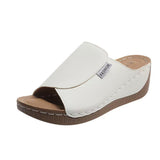 Thick-Sed Casual Slippers Women's Shoes 2025 New Wide Strips With Simple Fashion Fish Mouth Slope And