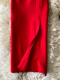 Lady Red/Black Pencil Skirt Women Elegant High Waist Split Faldas Female Casual Slim Bodycon Saias OL Autumn New