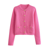 2025 New Women's Button Knitted Jacket Little Scented Women's Sweater