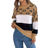 Orders For Autumn And Winter Casual Coloring Star Hollow Lantern Sleeve Sweater Women's