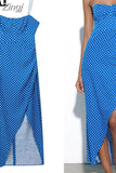 Polka Dot Corset Dress Woman Blue Slip Long Dress Women 2023 Backless Sexy Party Dresses Women Summer Midi Evening