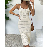New Beach Hooded Jersey Knitted Sexy Sling Dress Sunscreen