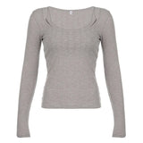 Sense Two Sets With Vest Pit Strip Long Sleeve Hoodie Niche Hottie Casual Casual Pure Color Loose