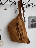 Vintage Wash Capacity Crossbody Bag-Outfit
