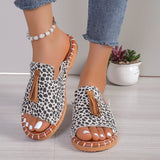 Flat-Bottomed Tuxedo Women Leopard-Print Rope Beach Cool Slippers Tide