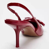 New Back Empty Single Shoes Women's Fine Heel High-Heeled Shoes Tip-In-Word Sandals Spring And Autumn Name