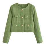 2025 New Double Pocket Rough Jacket Jacket Mini Skirt Suit