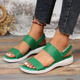 New Spring And Summer Ladies Large-Size Solid Round Head Cake Thick-Soled Women's Sandals Buckle Fish Mouth Women's