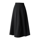 Women's Skirt 2023 Spring Women High Waist Solid Vintage Girl's Waist Down Skirt Knee-length A-line Fashion Thin Skirt for