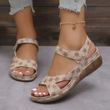 Color Hollow Thick-Spowed Sandals Women Large Size Magic Belt Light Beach Cool