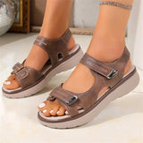 New Summer Women's Shoes Large-Size Thick-Sed Casual Sandals With Magic Stickers Women's