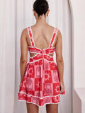 Women's Sling Dress Dress Print Decoration Lace Side Sex-Snender Body Girl
