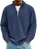 Men's Casual Zipper Wick Velvet Long-Sleeved Men's Polo Shirts For Autumn And Winter